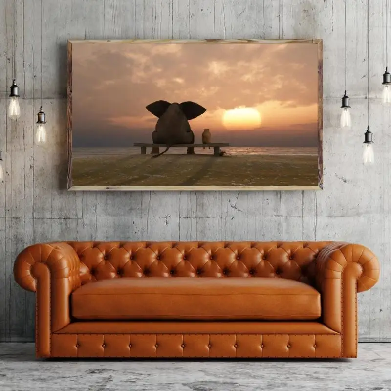 Modern Landscape Canvas Painting Sunset Elephant Dog Back View Photo Art Poster Home Decoration Living Room Dining Room Unframed
Modern Landscape Canvas Painting Sunset Elephant Dog Back View Photo Art Poster Home Decoration Living Room Dining Room Unframed