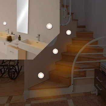 1/3/6Pack LED Motion Sensor Night Light PIR Motion Sensor Round Closet Cabinet Light Battery Operated with Hook Loop Tape
1/3/6Pack LED Motion Sensor Night Light PIR Motion Sensor Round Closet Cabinet Light Battery Operated with Hook Loop Tape
