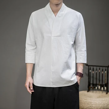 Chinese Style Tops 2020 Autumn Man Shirts Cotton Blouse Casual Three Quarter Sleeve Vintage Men's Clothing Y2977
Chinese Style Tops 2020 Autumn Man Shirts Cotton Blouse Casual Three Quarter Sleeve Vintage Men's Clothing Y2977