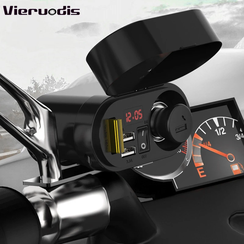 2-in-1 Universal Motorcycle Accesories Dual USB Port Car Charger Socket 12-24V Power Adapter+Cigarette Lighter with Voltmeter
2-in-1 Universal Motorcycle Accesories Dual USB Port Car Charger Socket 12-24V Power Adapter+Cigarette Lighter with Voltmeter