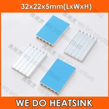1 Uds. Con pegamento opcional 1-3W LED de alta potencia 32*22*6mm chip CPU disipador de calor de aluminio(China)