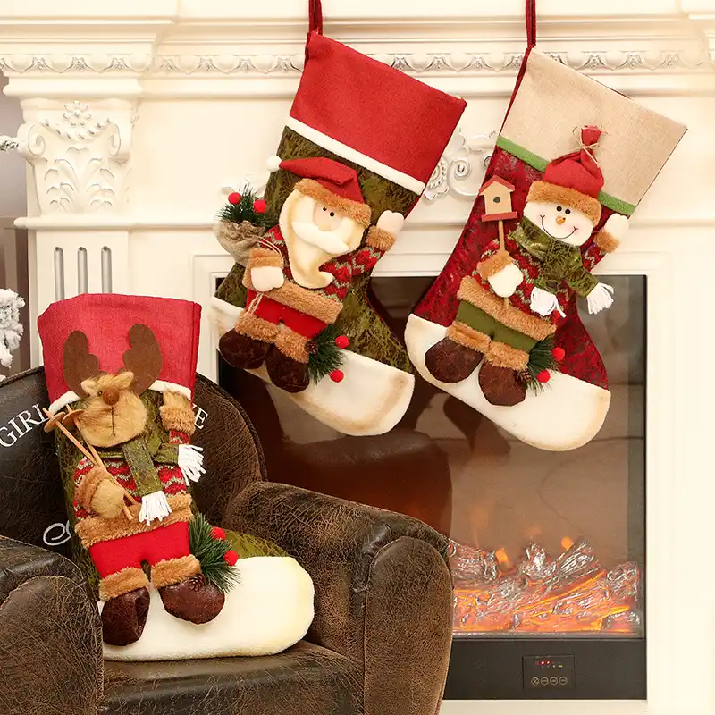 large christmas stocking santa claus sock xmas gift holder