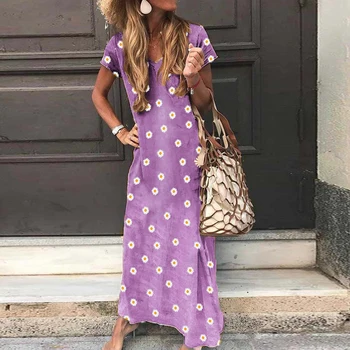 2020 Flower Print Maxi Dress Ladies Daisy V Neck Short Sleeve Dresses Summer 2020 Beach Long Woman Dress Dropshipping S-5XL 
2020 Flower Print Maxi Dress Ladies Daisy V Neck Short Sleeve Dresses Summer 2020 Beach Long Woman Dress Dropshipping S-5XL