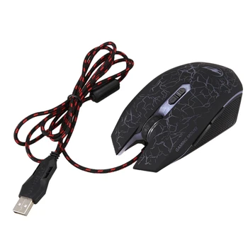 

WARWOLF 7 Color Light Gaming Mouse Wired USB Metal Bottom Q7 7D Metal USB Wired Gaming Mouse 4 Gear 2400DPI for PC Laptop Mouse