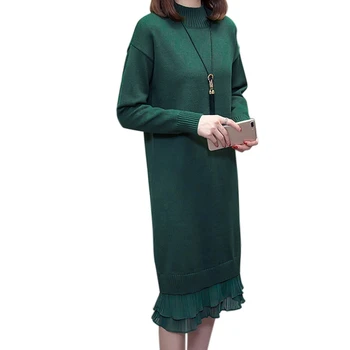 Black Sweater Dress Women Solid Color O Neck Lace Patchwork Slim Knitted Dress Long Sleeve Mid-length Casual Dresses Hot
Black Sweater Dress Women Solid Color O Neck Lace Patchwork Slim Knitted Dress Long Sleeve Mid-length Casual Dresses Hot