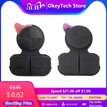OkeyTech for BMW Series 3 5 7 E38 E39 E36 Z3 Z4 Z8 X3 X5 Rubber Key Pad Car Key Shell Cover Case Fob Repair 3 Button Pad for BMW