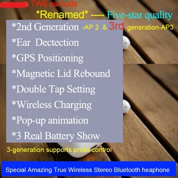 Super AP2 rename TWS earphone Wireless Charge Bluetooth 5.0 Smart Sensor 1536u Air 2 pro earbuds GPS+Ear Detection headphone
Super AP2 rename TWS earphone Wireless Charge Bluetooth 5.0 Smart Sensor 1536u Air 2 pro earbuds GPS+Ear Detection headphone