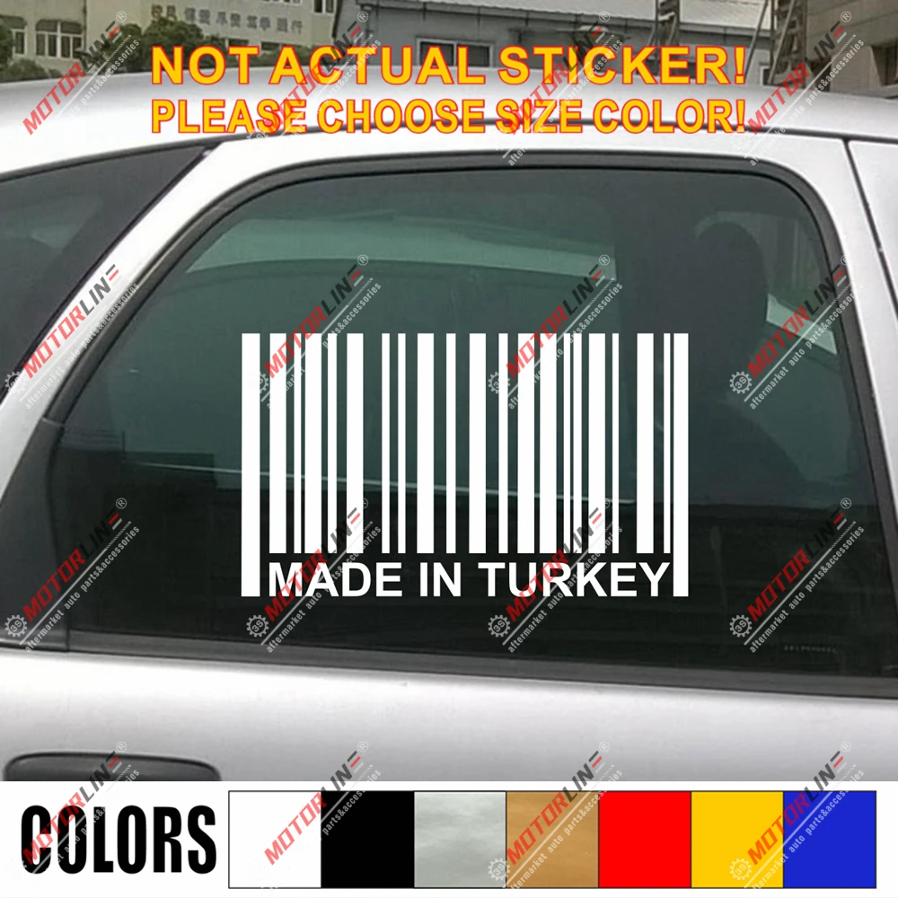 Made In Turkey Barcode Decal Sticker Car Vinyl Turkish pick size color | Автомобили и мотоциклы