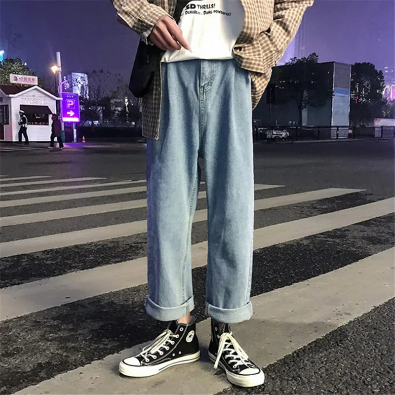 Spring And Summer Japanese-style Simple Solid Color Loose Straight Jeans Men Hong Kong Style Popular Brand Youth Versatile Casua
Spring And Summer Japanese-style Simple Solid Color Loose Straight Jeans Men Hong Kong Style Popular Brand Youth Versatile Casua