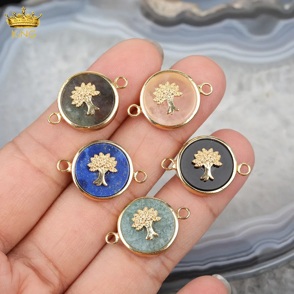 5Pcs/Lot Natural Labradorite Lapis Stone Gold Bracelet Connector Charms,With Gold Trees Round Charms For DIY Jewelry Accessories
5Pcs/Lot Natural Labradorite Lapis Stone Gold Bracelet Connector Charms,With Gold Trees Round Charms For DIY Jewelry Accessories