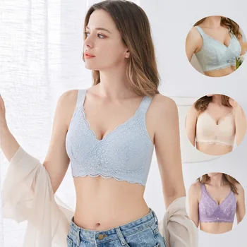 Ultra thin rimless women's large bra with large cups for comfort and air permeability, anti sagging and sexy lace bra
Ultra thin rimless women's large bra with large cups for comfort and air permeability, anti sagging and sexy lace bra