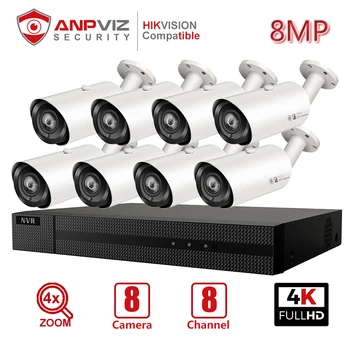 Anpviz 8CH 4K NVR 8MP 4X POE Bullet IP Cameras Home/Outdoor Security Systems Kits H.265 ONVIF CCTV Video Surveillance NVR Kits
Anpviz 8CH 4K NVR 8MP 4X POE Bullet IP Cameras Home/Outdoor Security Systems Kits H.265 ONVIF CCTV Video Surveillance NVR Kits