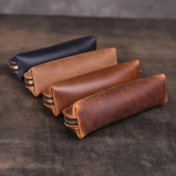 Handmade Genuine Leather Pencil Bag Vintage Retro Style Cowhide Zipper Pen Case School Bag Office Stationery
Handmade Genuine Leather Pencil Bag Vintage Retro Style Cowhide Zipper Pen Case School Bag Office Stationery