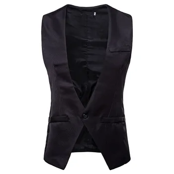 Black Classic V Neck Single Button Vest Men 2019 Brand New Slim Fit Sleeveless Waistcoat Men Business Casual Vests Men Gilet
Black Classic V Neck Single Button Vest Men 2019 Brand New Slim Fit Sleeveless Waistcoat Men Business Casual Vests Men Gilet