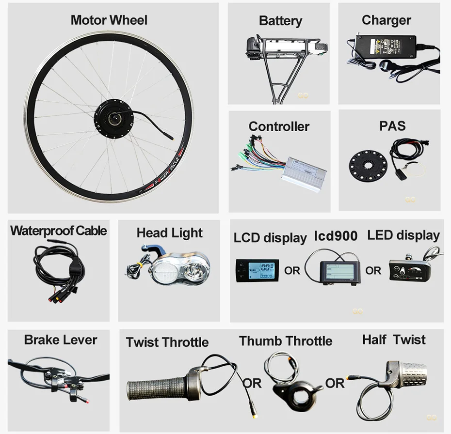 Discount 250W/350W/500W 36V-48V Rear Carrier Battery Electric Bicycle Kits Electric Bicycle Conversion Kit For 20" 26" 700C 28" MTB Bike 7