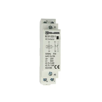 SANDASDON SD-BC101-2/25-11 SANDASDON modular contactor 2P double-pole 25A 230V 1 open contact NO + 1 contact closed NC type
SANDASDON SD-BC101-2/25-11 SANDASDON modular contactor 2P double-pole 25A 230V 1 open contact NO + 1 contact closed NC type