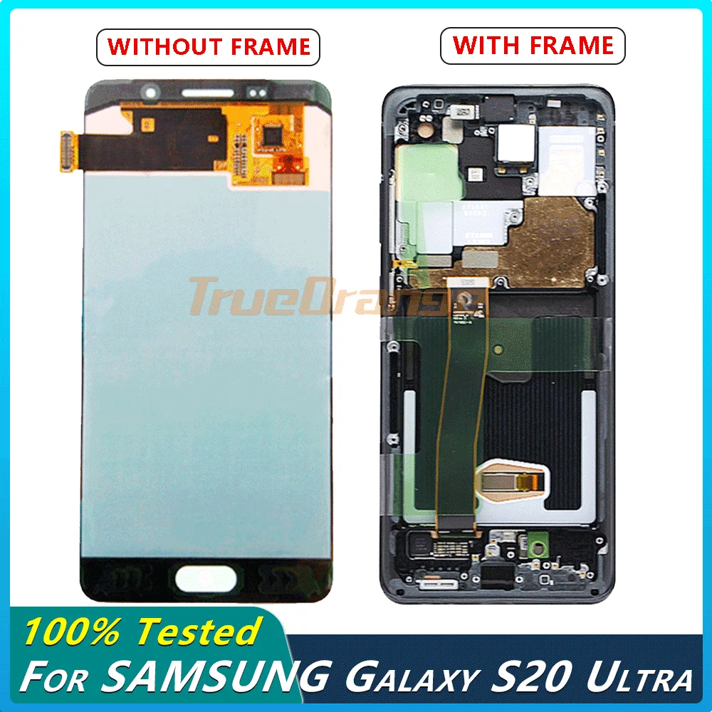 100% Оригинальный 6 9 ''дисплей с рамкой для Samsung Galaxy S20 Ultra LCD G988 G988F G988B/DS сенсорный