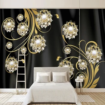 Custom 3D Wallpaper European Style Black Silk Jewelry Pattern Flowers Mural Living Room Bedroom Luxury Papel De Parede Wallpaper
Custom 3D Wallpaper European Style Black Silk Jewelry Pattern Flowers Mural Living Room Bedroom Luxury Papel De Parede Wallpaper