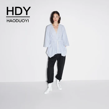 HDY Haoduoyi 2020 Small Fresh Blue Stripe Flare Sleeve Shirt With Lace Up Plus Size Women
HDY Haoduoyi 2020 Small Fresh Blue Stripe Flare Sleeve Shirt With Lace Up Plus Size Women