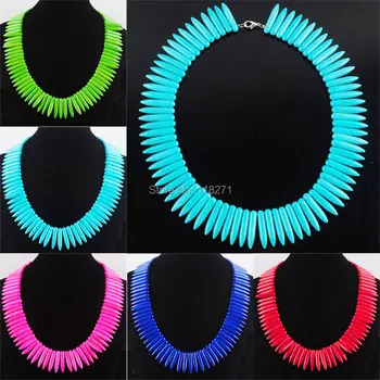 WOJIAER Howlite Gem Stone Graduated Stick Spike Choker Necklaces Beads 16 Inches Charm Jewelry PBH303 
WOJIAER Howlite Gem Stone Graduated Stick Spike Choker Necklaces Beads 16 Inches Charm Jewelry PBH303