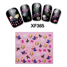 Haute qualité 1 ensemble en 24 conceptions hiver noël Style flocon de neige enveloppes complètes Nail Art transfert d'eau autocollants manucure décalcomanies bricolage(China)