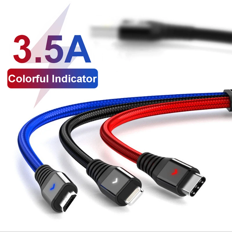 3in1 LED USB Charging Cable 3in1 Micro USB Type C 8Pin Charger Cable for iPhone Huawei Multi Usb Port Multiple Usbc Phone Cable
3in1 LED USB Charging Cable 3in1 Micro USB Type C 8Pin Charger Cable for iPhone Huawei Multi Usb Port Multiple Usbc Phone Cable
