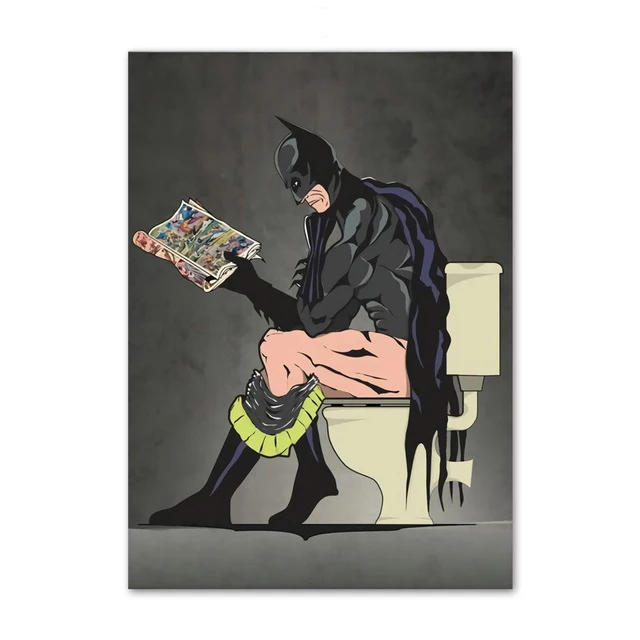 cartoon superhero wall art canvas painting batman