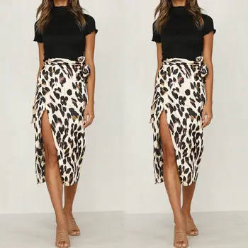 Summer Leopard Pattern Skirts Women's Lace Up High Waist Wrap Over Asymmetric Side Split Skirts Sexy Midi Skirt
Summer Leopard Pattern Skirts Women's Lace Up High Waist Wrap Over Asymmetric Side Split Skirts Sexy Midi Skirt