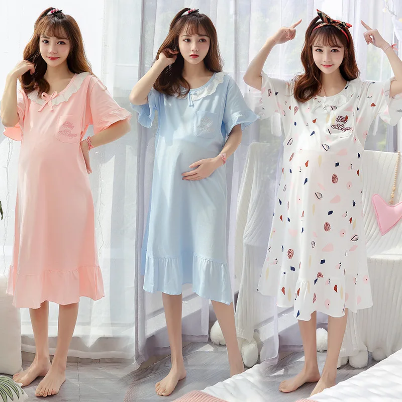 Summer Nursing Cotton Pregnant Women Dress Postpartum Pure Cotton Confinement Clothing WOMEN'S Nightgown Feeding Nursing Pajamas
Summer Nursing Cotton Pregnant Women Dress Postpartum Pure Cotton Confinement Clothing WOMEN'S Nightgown Feeding Nursing Pajamas