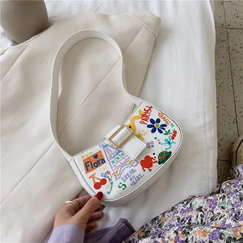 Summer Female Bag 2020 Trendy Personality Cute Graffiti Armpit Bag Girls Fashion Casual Baguette Bag Ladies Handbag 
Summer Female Bag 2020 Trendy Personality Cute Graffiti Armpit Bag Girls Fashion Casual Baguette Bag Ladies Handbag