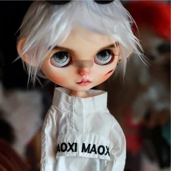 ICY 19 joint blyth doll with makeup face dark skin DIY The makeup doll with Sleep eyes Cool boy with white hair
ICY 19 joint blyth doll with makeup face dark skin DIY The makeup doll with Sleep eyes Cool boy with white hair