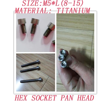 10pcs/lot M5*8/10/12/15 hex socket cap head Titanium screws titanium allen inner hex bolts hardware fasteners 133 
10pcs/lot M5*8/10/12/15 hex socket cap head Titanium screws titanium allen inner hex bolts hardware fasteners 133