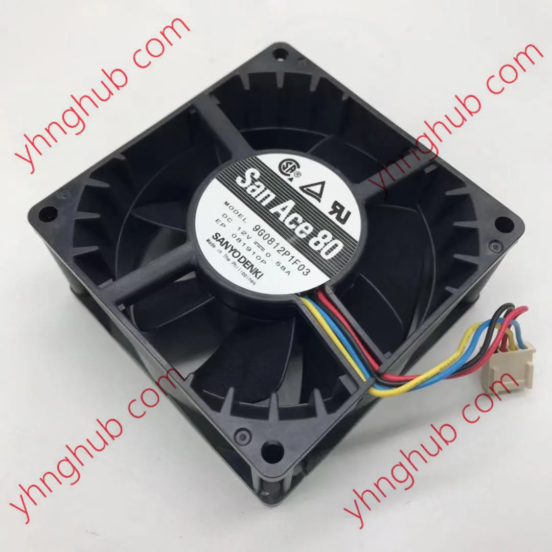 SANYO DENKI 9G0812P1F03 DC 12V 0.58A 80x80x38 мм 4-провод Сервер вентилятор охлаждения | Компьютеры и
