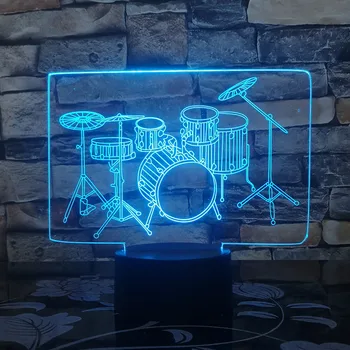 Drum Kit 3D Led Night Light Led Acrylic Colorful lights Hologram Kids Table Lamp Atmosphere Drum Set 3d Lamp
Drum Kit 3D Led Night Light Led Acrylic Colorful lights Hologram Kids Table Lamp Atmosphere Drum Set 3d Lamp