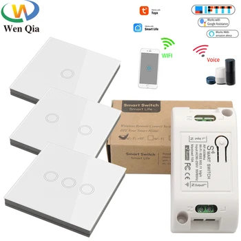 Tuya Smart Life Wifi Light Switch,Wireless 86 Panel Sensor Switch ON OFF RF 433Mhz DIY Relay 220V Voice Module Google Home Alexa
Tuya Smart Life Wifi Light Switch,Wireless 86 Panel Sensor Switch ON OFF RF 433Mhz DIY Relay 220V Voice Module Google Home Alexa