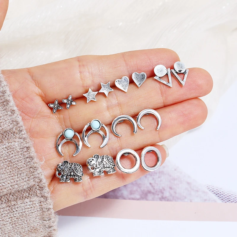 Fashion Earrings Set Oval Pentagram Star Silver Gold Color Clear Rhinestone Imitation Pearl Trendy Jewelry ,1 Set (7-9pairs))
Fashion Earrings Set Oval Pentagram Star Silver Gold Color Clear Rhinestone Imitation Pearl Trendy Jewelry ,1 Set (7-9pairs))