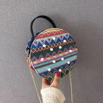 Ethnic Ladies Wave Pearl Decor Shoulder Messenger Handbags Casual Woven Women Chain Round Crossbody Bags Sac A Main Bolsas Mujer
Ethnic Ladies Wave Pearl Decor Shoulder Messenger Handbags Casual Woven Women Chain Round Crossbody Bags Sac A Main Bolsas Mujer