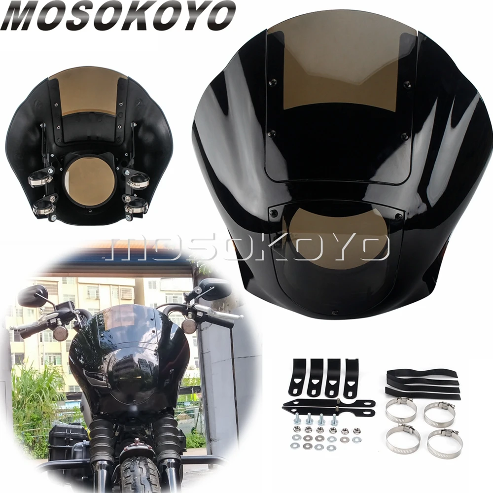 

Motorcycle Quarter Headlight Windshield Fairing For Harley Dyna Sportster Softail FXBB FXLR FXST 35-49mm Front Forks 1986-2021