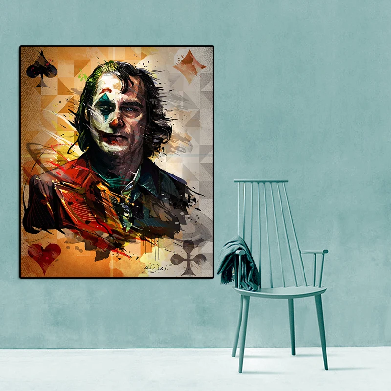 GOODECOR Poker Clown Painting Canvas Painting Clown Posters and Prints Wall Decoration Painting Living Room Decoration Painting