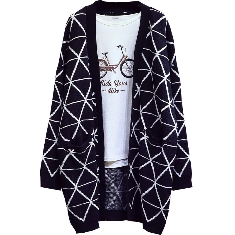 CHRLEISURE Geometric Knitted Long Cardigan Trend Stitching Women's Sweaters 2019 Warm Big Version Cardigans
CHRLEISURE Geometric Knitted Long Cardigan Trend Stitching Women's Sweaters 2019 Warm Big Version Cardigans