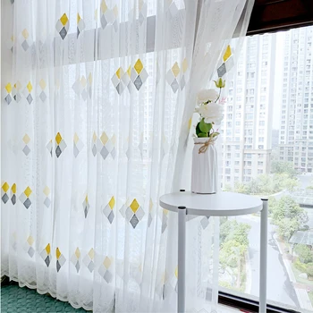 Curtain window screen rhomboid embroider curtain contracted design window screen wave window balcony sitting room curtain
Curtain window screen rhomboid embroider curtain contracted design window screen wave window balcony sitting room curtain