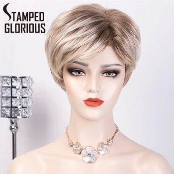 Stamped Glorious Short Ombre Blonde Wig With Bangs Light Brown Bob Wig Natural Hair Synthetic Wigs for Women Side Part
Stamped Glorious Short Ombre Blonde Wig With Bangs Light Brown Bob Wig Natural Hair Synthetic Wigs for Women Side Part