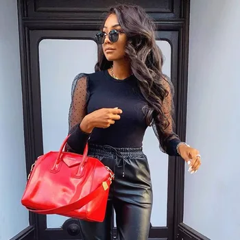 Women Bubble Sleeves Rompers England Style Playsuits Polka Dot Sheer Puff Sleeve Blouse Top Ladies Long Sleeve Jumper Shirt
Women Bubble Sleeves Rompers England Style Playsuits Polka Dot Sheer Puff Sleeve Blouse Top Ladies Long Sleeve Jumper Shirt