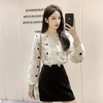 COIGARSAM French Style blouse women New Spring Vintage Patchwork Full Sleeve Chiffon blusas womens tops and blouses White 8204
COIGARSAM French Style blouse women New Spring Vintage Patchwork Full Sleeve Chiffon blusas womens tops and blouses White 8204