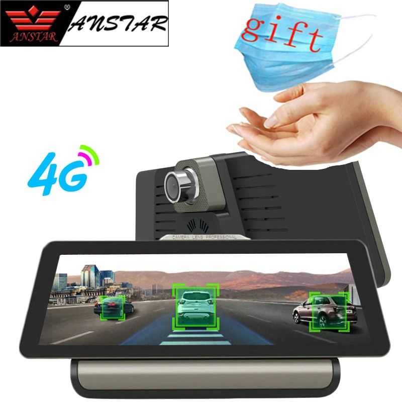 ANSTAR 4G Wifi 10 ''Автомобильный видеорегистратор камера Android 5 1 GPS навигация ADAS