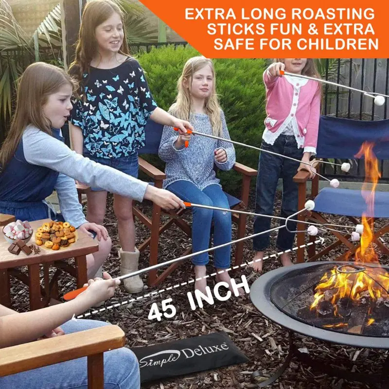 5pcs/set Camping Campfire Telescoping Roasting Fork Sticks Skewers BBQ forks Fireplace Accessories Extendable Steel Fork Kit
5pcs/set Camping Campfire Telescoping Roasting Fork Sticks Skewers BBQ forks Fireplace Accessories Extendable Steel Fork Kit