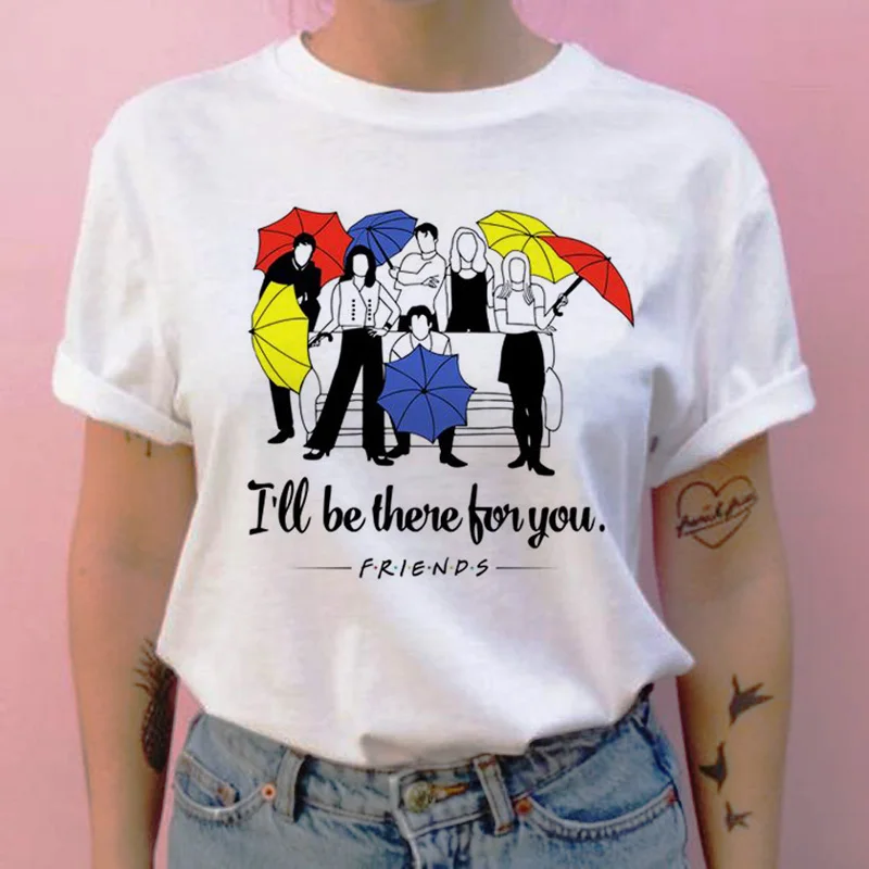 friend tv show women t shirt harajuku cartoon top tee shirt women female Casual Vintage Printing streetwear tshirt