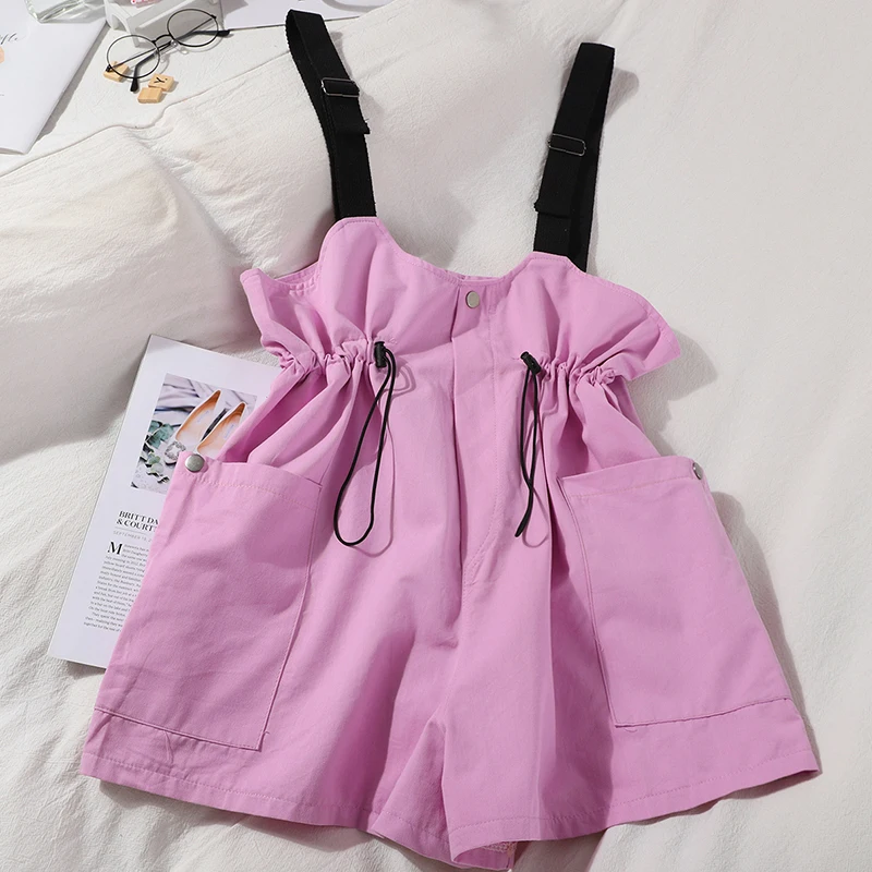 Overalls Female Rompers Adjustable Drawstring Playsuits Button Rompers Elastic Waist Lady 2020 Summer Fashion Playsuits G1720
Overalls Female Rompers Adjustable Drawstring Playsuits Button Rompers Elastic Waist Lady 2020 Summer Fashion Playsuits G1720
