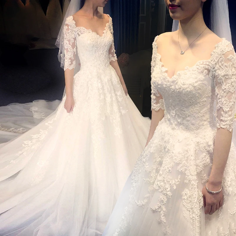princess wedding gown v-neck sen is a luxury show thin trailing the bride wedding dress long sleeve winter together
princess wedding gown v-neck sen is a luxury show thin trailing the bride wedding dress long sleeve winter together