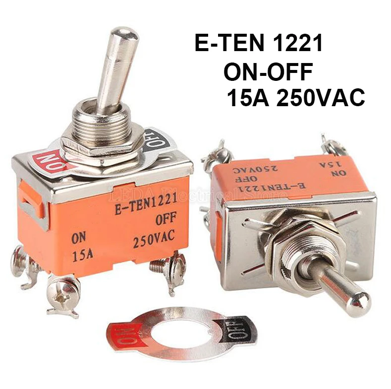 2Pcs E-TEN1221 4Pin SPST 4 Terminal ON-OFF 15A 250V Toggle Switch Rocker Switch The Power Switch Micro Switch E-TEN 1221 Orange
2Pcs E-TEN1221 4Pin SPST 4 Terminal ON-OFF 15A 250V Toggle Switch Rocker Switch The Power Switch Micro Switch E-TEN 1221 Orange